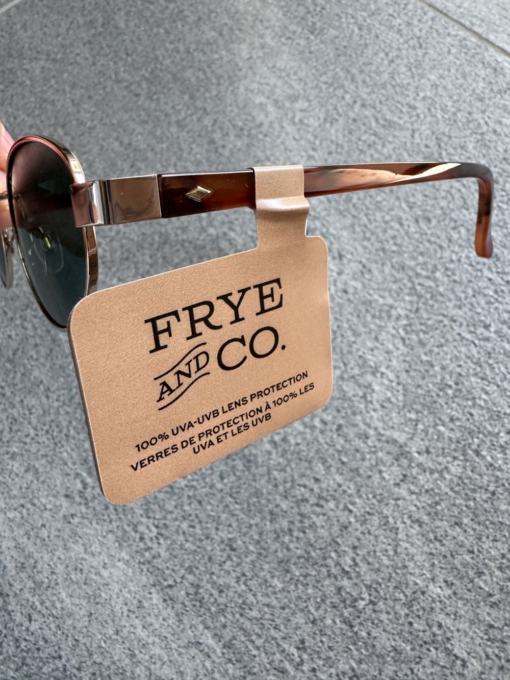 NWT FRYE Savannah Women’s Sunglasses Gold Tortoiseshell Slim Oval Frame No Case - Picture 4 of 10